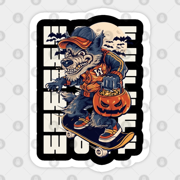 Wolf Skating! Sticker by Digital-Zoo